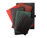 Leather journals and covers in a variety of colors